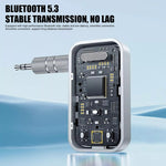 2in1 Bluetooth 5.3 Audio Receiver Transmitter Car Stereo Wireless Adapter Hands Free 3.5mm AUX Jack for Headphone Speaker TV PC
