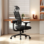Newtral MagicH002 Ergonomic Home Office Chair, High Back Desk Chair with Unique Adaptive Lumbar Support, Adjustable Headrest, Seat Depth Adjustment, 96°-126° Tilt Function, 4D Armrest Recliner Chair for Office