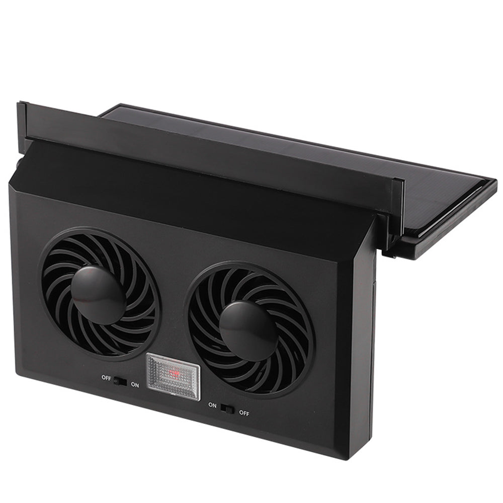 Solar-Powered Light-Controlled Exhaust Fan Dual-fan Car Cooling Powerful Air Circulation for Sedans SUVs Van Trucks