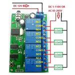 AD22B04 MT8870 4 Channel Relay DTMF Tone Signal Decoder Remote Control Relay Module 12V DC for PLC Smart Home with Cable