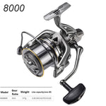 LinkMejor 8000-10000 Big Spinning Fishing Reel Drag 20KG Powerful Long Cast Rust-proof Seawater-proof Fishing Rod Reel Tools
