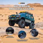FMS FCX10 OVR LC80 RS for TOYOTA Land Cruiser 1/10 2.4G 4WD Green Brushless RC Car Rock Crawler Off-Road Climbing Truck LED Light Metal Oil Shocks Gears CVD Shafts Two Speed Straight Bridges Vehicles Models Toys