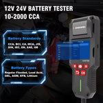 Konnwei KW700 12V 24V Car Truck Automotive Lead-Acid Battery Tester With Printer Battery Analyzer Cranking Test Charging Test 10-2000CCA Check Voltage CCA Internal Resistance SOC SOH