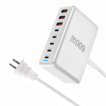 [GaN Tech]LinkMejor YMX-600W 600W 8-Port USB PD Charger 5USB-C+3USB-A QC PD3.1 Fast Charging Desktop Charging Station EU Plug US Plug for iPhone 16 15 Plus 14 13 12 Pro for Huawei Mate XT for Xiaomi 15pro for Oppo A5 Pro