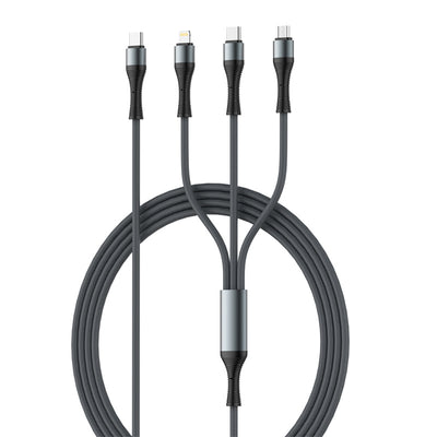 LDNIO LC-94c 100W Type-C to iP/Type-C/Micro USB Cable Fast Charging Data Transmission Copper Core Line 1.2M Long for iPhone 16 15 14 Pro Max for Huawei Mate XT for Xiaomi MIX Fold4 for Samsung Galaxy Z Fold 6