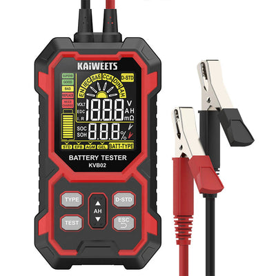 EU US Direct KAIWEETS KVB02 Car Battery Tester 12V 24V Load Tester with 2.68 Inch LCD Accurate Results Reverse Polarity Protection for Standard AGM GEL EFB Batteries