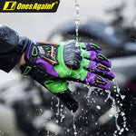 OnesAgain MG45P Winter Motorcycle Gloves Waterproof Anti-Slip Touchscreen Carbon Fiber Protective Riding Gear Purple Black
