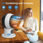 [US Direct]ECOWELL Space Heater, 1500W 2S Fast Heating Electric Ceramic Heater with Remote Control, Overheating and Tip-Over Protection, Portable Desk Heater, EHT150