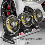 3 Head Car Fan 360° Adjustable Automotive Air Fan 5V USB Charging 12V 24V Low Noise Universal Auto Vehicle Fan