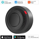 Tuya WiFi Smoke Detector Ceiling Mounted Fire Alarm Smart Home Tuya APP Control 80dB Battery Powered Sensor