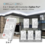 LinkMejor C-201P ZigBee3.0 Pro+ 5 in 1 LED Strip Controller 20A Max RGBCCT/RGBW/RGB/CCT/Dimmer Home Tuya Smart Life APP Voice Control with Alexa