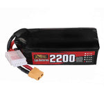 LinkMejor Power 22.2V 2200mAh 120C 6S LiPo Battery XT60 Plug for RC Drone