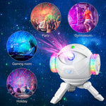 LinkMejor Astronaut Galaxy Projector Lamp 360° Rotating Starry Sky Light with 7 Nebula Effects Remote Control