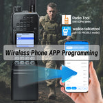 LinkMejor AR-152 PRO 10W GPS Walkie Talkie Long Range Bluetooth Programming 10W Tri-power Multi Band 12000mAh Tactical 1000CH Two Way Ham Radio
