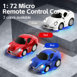 LinkMejor Q7201 1/72 2.4G Mini RC Car LED Light 3 Speed Adjustable Full Scale Q Version Desktop Micro Remote Cruise Control Vehicles Models Toys