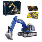 LinkMejor HG4-301 RTR 1/64 2.4G Mini RC Excavator Alloy Bucket 270 °Rotation Support App Remote Controlled LED Light Sound Engineering Vehicles Two Speed Desktop Toys Model Collection Gift For Boys