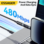 Essager ES-OTG25 30W/60W iP Male to Type-C Female / Type-C Male to iP Female Digital Display Adapter Converter for Phone Tablet for Smart Earbuds