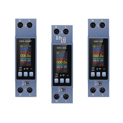 LinkMejor 8-in-1 Energy Meter Voltage Current Power Monitoring TFT Screen WiFi Remote Control Din Rail Installation Overvoltage Undervoltage Protection