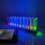 10-Segment Crystal Column Sound-Controlled Spectrum Lamp DIY Kit 7-Color LED Lights Adjustable Sensitivity RF-4 Board 5V 3A