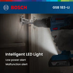 LinkMejor 183-L for Bosch Cordless Impact Drill 18V Brushed Motor 56Nm Torque LED Light Two Speed Metal Chuck