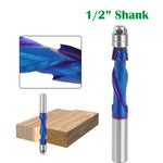 1/2" Shank YK20 Carbide CNC Router Bit Blue Coated Compression Flush Trim Mill for Slotting and Trimming