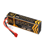 LinkMejor 7.4V 5000mAh 45C 2S Lipo Battery T Plug for 1/10 RC Racing Car