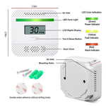 EcoSafe Compact Carbon Monoxide Sensor Lightweight Portable Safety Alert Device Digital Reading Travel Essential for Home Kitchen RV Car Hotel
