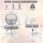 LinkMejor Kids Desk Chair Ergonomic Study Chair with Flipped Armrest Adjustable Height Swivel Computer Chair with Footrest for 4-12 Years Boys Girls Children