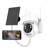 4MP WiFi Solar Camera HD Wireless Surveillance IP Cam with Solar Panel 4X Zoom Human Detection 7800mAh Recharge Battery CCTV Surveillance Cameras