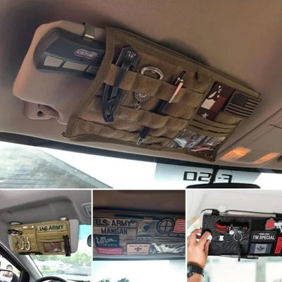 Visor Panel Storage Bag Tactical Sun Visor Holder Truck Large Molle Visor Panel Vehicle Car Visor Storage Bag Multi-Function Storage Bag
