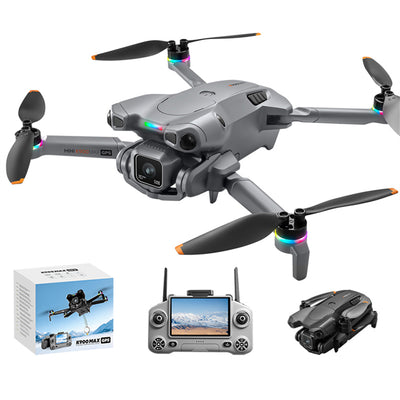 LinkMejor K900 MAX GPS 5G WiFi FPV with 4.5inch LCD Screen Controller 720P HD Dual Camera Servo Gimbal 360° Obstacle Avoidance One-Key Airdrop Brushless 216g Foldable RC Drone Quadcopter RTF