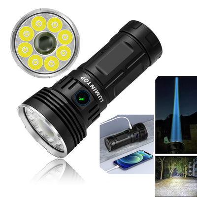 Lumintop Thanos 2.0 LEP LED 12600lm 1300m Thrower Flood Flashlight USB Type-C Rechargeable 46950 High Capacity Battery/Power Bank for Camping Search Rescue Exploration