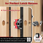 Door Latch Mortise Tool for Router 1" x 2-1/4" Door Latch Jig Clamp Aluminum Alloy Template Kit Fits 1-3/8" & 1-3/4" Thick Wooden Doors Latch Installation Kit