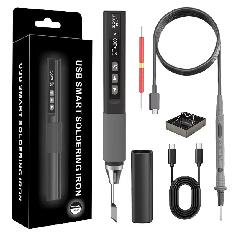 LinkMejor N2 Smart Soldering Iron Multimeter 75W High Power Adjustable Temperature OLED Display Type C Fast Charging Professional Tool