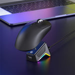 LinkMejor T10 Three-mode Wireless Gaming Mouse with RGB Charging Dock S205 Sensor 12000DPI 1KHz Report Rate 58g Lightweight 6-Keys Programmable Gamer Mice for PC Laptop Computer