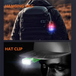 90° Rotatable Dual Light Source Mini LED Flashlight with UV Light COB Sidelight Fluorescent Shell Magnet Tail, USB Rechargeable Pocket Torch Light, Hat Clip Light, Power Display, Portable Work Light for Camping Fishing Walking