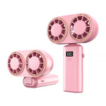 Neck Hanging Fan USB Rechargeable Folding Design Dual Turbo Dual Fan Cooler Rechargeable Cooling Fan With Digital Display