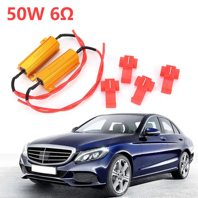 2pcs 50W 6Ω Car LED Canbus Load Resistors Automobile Turn Signal Flashlight License Plate Lamp Resistance Decoder