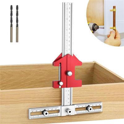 Woodworking Multifunctional Right-Angle Ruler Drill Guide Tool Aluminium Alloy 30°-120° Angle Positioning Assistant Drawer Installation