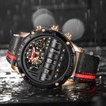 Luxury Multifunctional Electronic Quartz Watch Luminous Waterproof Date Display High-quality Leather Strap Men's Wristwatch