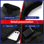 LinkMejor HV-21C 21 Zones Heating Vest Rechargeable Smart Thermal Warm Washable Jacket Heated Hooded Coat Outdoor Sportswear