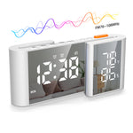 LinkMejor Digital Desk Wall Alarm Clock with USB Charging Station Dual Screen LED Dimming Temperature And Humidity Electronic Clock Radio Alarm Clock