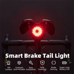 LinkMejor WR05 100LM Smart Smart Brake Bicycle Taillight 7 Lighting Modes USB Charging 500mAH Bike Rear Light for Outdoor Night Warning Safe Cycling