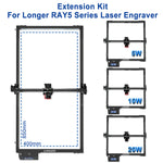 [EU/US Direct] LONGER RAY5 10W Laser Engraver Newly Upgraded Version 24000mm/min Engraving Speed 0.06x0.06mm Laser Spot 3.5 inch Touch Screen 400x400mm Working Area+RAY5 Extension Kit+10W Laser Engraver Air Assist Kits