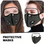 LinkMejor Cycling Protective Mask with Valves Protective Lens Removable Filter Warm Sports Mask Dust-proof Reusable