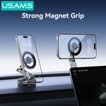 LinkMejor ZJ087 Vacuum Suction Magnetic Phone Holder N52 Strong Magnet Car Mount 1080° Rotation Foldable Zinc Alloy Dashboard Cell Phone Holder