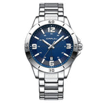 LinkMejor Luxury Men's Business Watches Fashion Stainless Steel Quartz Watches Auto Date Luminous Steel Bracelet Wristwatch