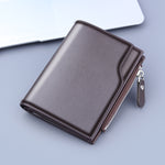 PU Leather Men's Wallet Clutch Bag Card Holder Short Wallets Zipper Large Capacity Vintage Male Purses