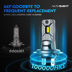 LinkMejor N64 Pair 6500K Car LED Headlight Bulbs H7 6000LM/Pair LED Headlamp IP68 Waterproof for Car Lighting Modification