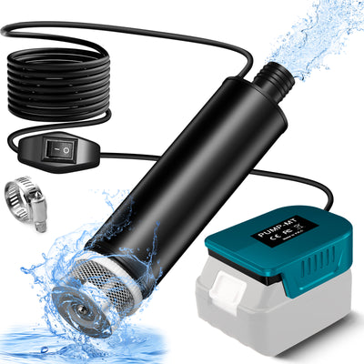 Portable Water Transfer Pump 100W Brushless Motor for Makita Battery 635GPH 20V Cordless Garden Pool Basement Flood Drainage